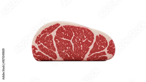 Raw Ribeye Steak Isolated on Transparent Background