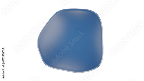 Blue abstract shape isolated on transparent background