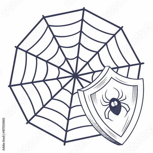 Spider web shield protects against cyber threats and malware