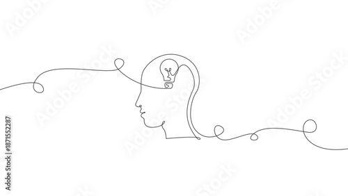 Continuous line paper plane flying path concept vector illustration, freedom journey and creative direction symbol