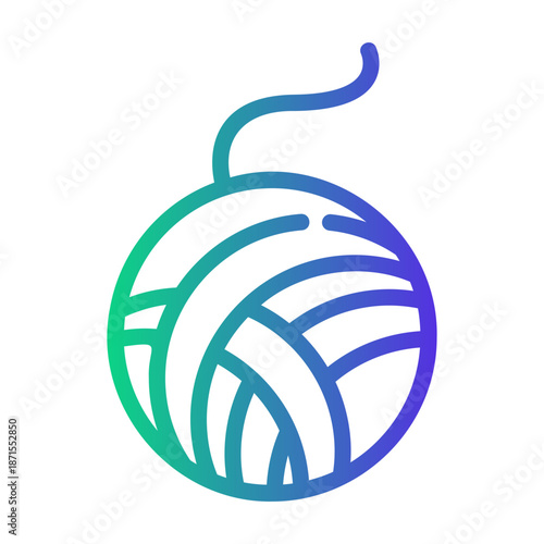 wool ball Line Gradient Icon