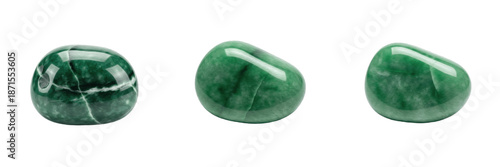 Natural Jade Gemstone Macro Isolated on White Background, Green Nephrite and Jadeite Crystal, Yu 玉, Piyala पियाला, Precious Asian Stone Mineral Texture