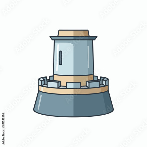 Cartoon illustration of a medieval castle tower.