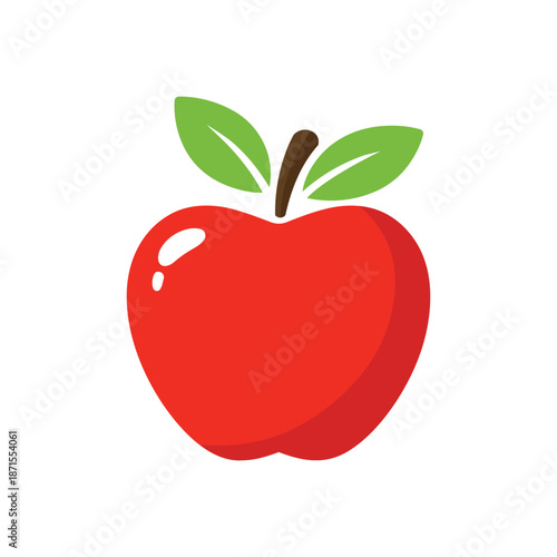 Vibrant Red Apple Illustration