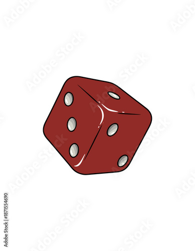 Red dice with white dots on a plain background