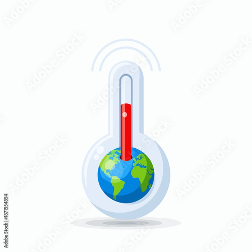 Global Warming Thermometer Earth Climate Change Concept.