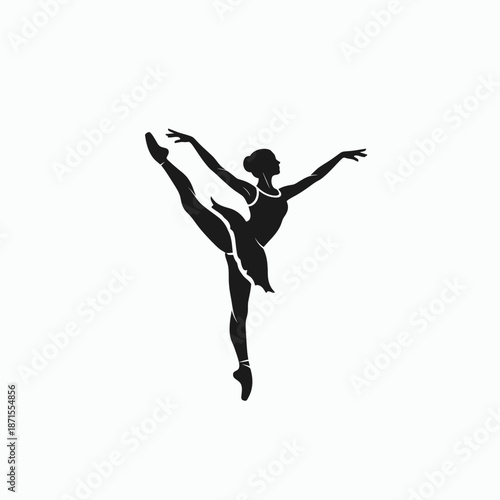 Graceful Ballerina Silhouette Performing an Elegant Dance Pose.