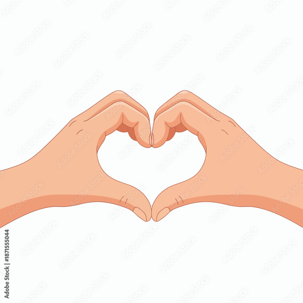 Obraz premium Hands forming a heart shape symbolizing love and affection isolated on a white background.