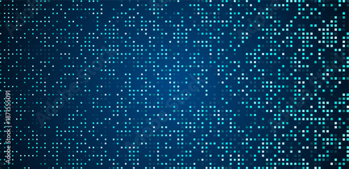 Abstract tech pixel blue background. Vector illustration