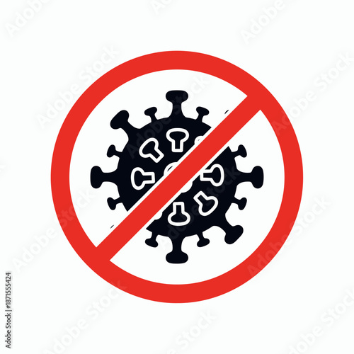 No Coronavirus Sign Stop the Spread of COVID19.