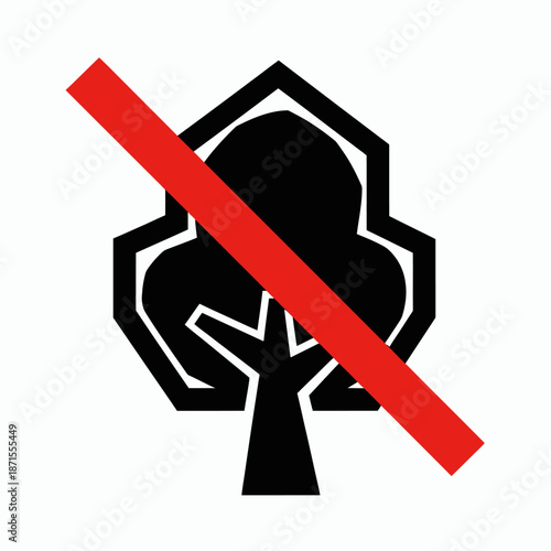 No Tree Icon A Symbol of Environmental Restriction and Deforestation.