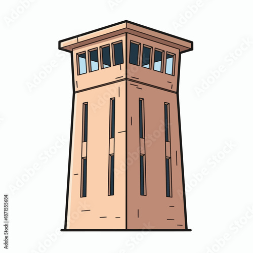 Security Watchtower Illustration.