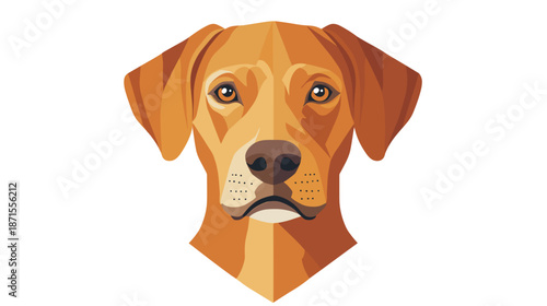Low Poly Dog Head Illustration Art.