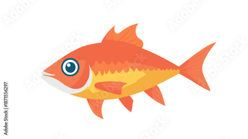 Orange Fish Illustration with Yellow Belly.