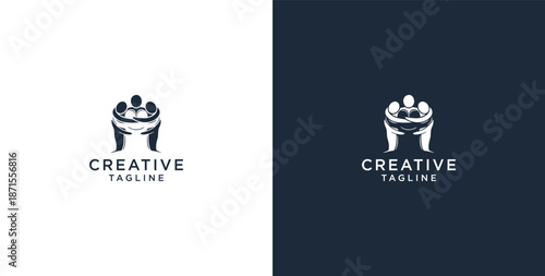 Human community logo vector template. Community health services. Abstract Community Logo