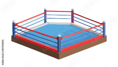 Empty Boxing Ring Arena Illustration