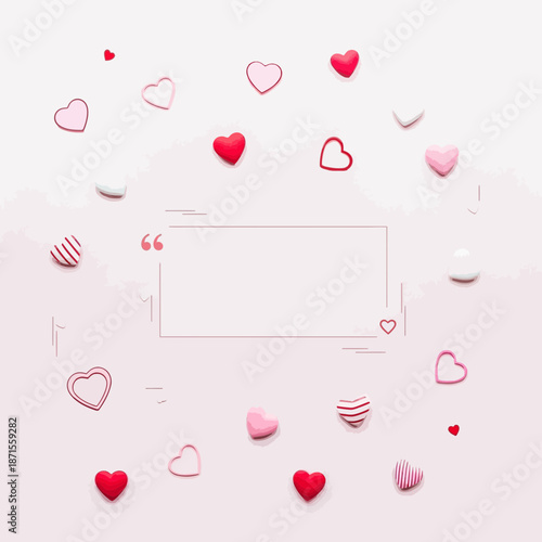 Valentine's Day background with hearts and copy space for text
