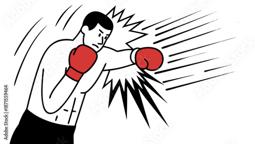 Boxing Punch Action Sports Illustration