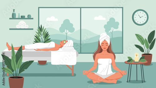 Serene spa environment with relaxing massage and tranquil decor