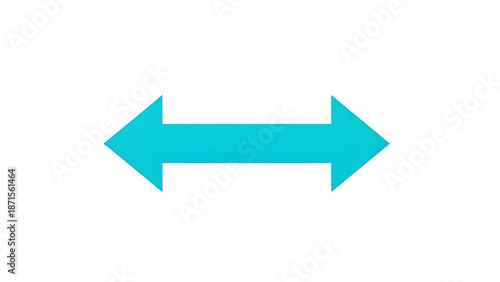 Simple turquoise double arrow icon representing exchange, transition, resize, or comparison concept graphic isolated PNG with Transparent Background