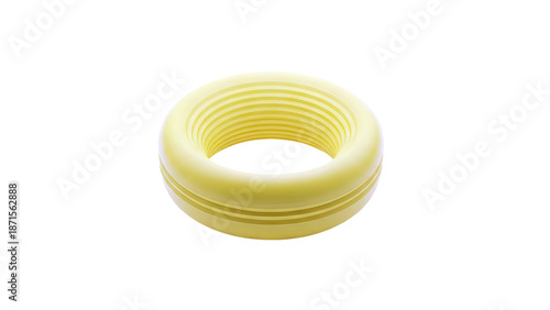 Yellow Ring with Grooved Interior and Exterior Bands