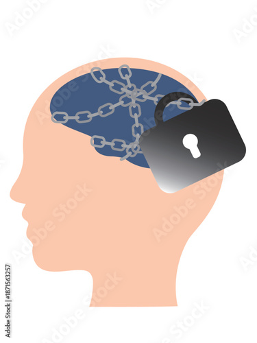 固定マインドセットのイメージアイコンイラスト