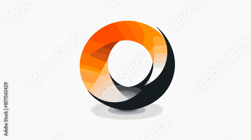 Orange and Black Circular Abstract Object.