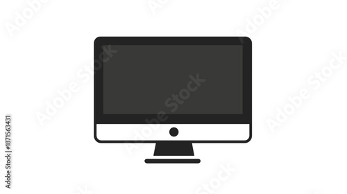 Modern Computer Monitor Flat Design Illustration.