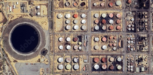 Aerial Satellite View of Paraguana Oil Refinery Complex in Venezuela