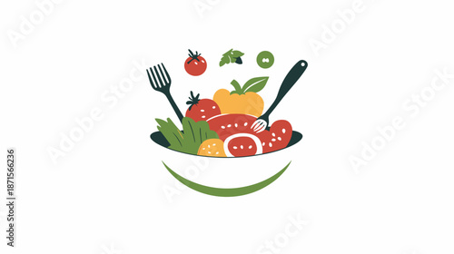 Fresh Fruits and Vegetables in Bowl.