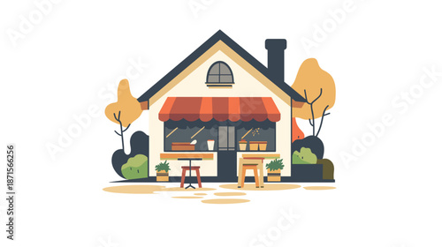 Illustration of a Cozy Coffee Shop.