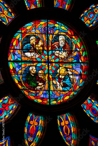 Valokuva Seville Cathedral Rose Window: Four Evangelists Stained Glass