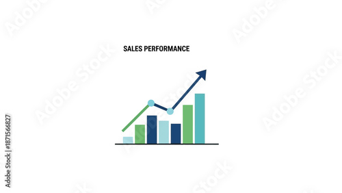 Sales Performance Growth Chart Graph.