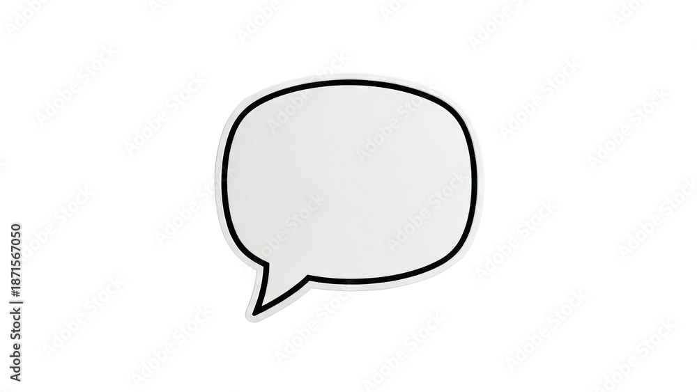 Fototapeta premium Blank White Speech Bubble with Black Outline