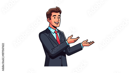 Businessman presenting an idea or product.