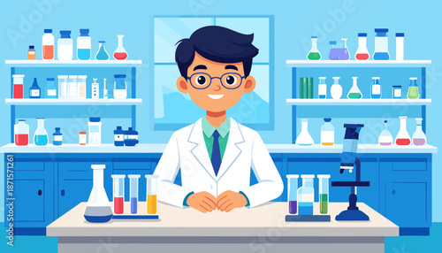 Scientist in Laboratory Setting Conducting Research and Experiments.