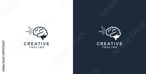 Human head mind and technology logo design