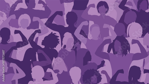 Diverse Women Flexing Biceps Symbolizing Strength and Empowerment