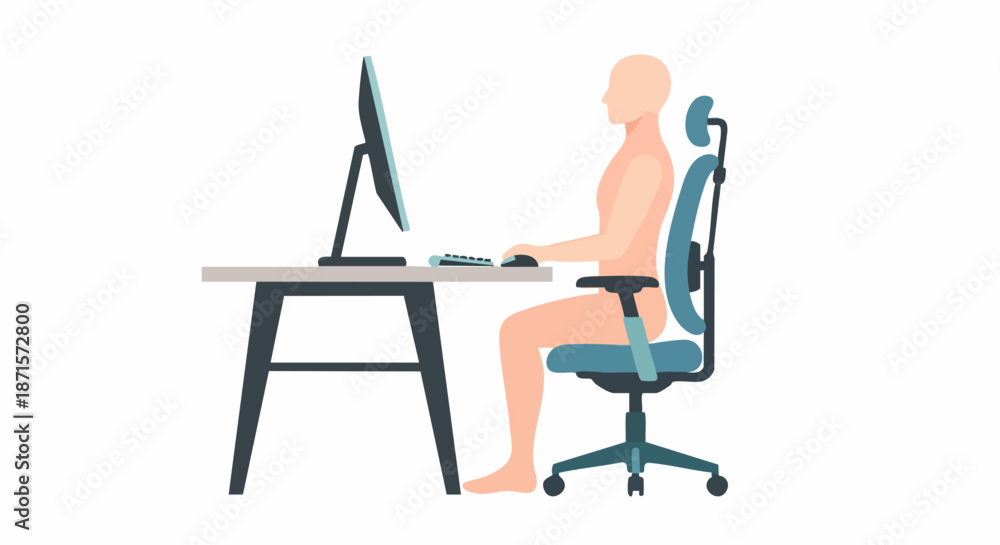 Fototapeta premium Ergonomic Office Setup for Proper Posture and Health.