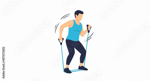 Man exercising with resistance bands for fitness and strength training.