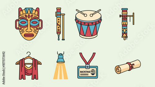 Cultural Symbols and Artifacts Collection Display.