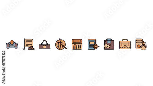 Collection of Various Icons Representing Business.