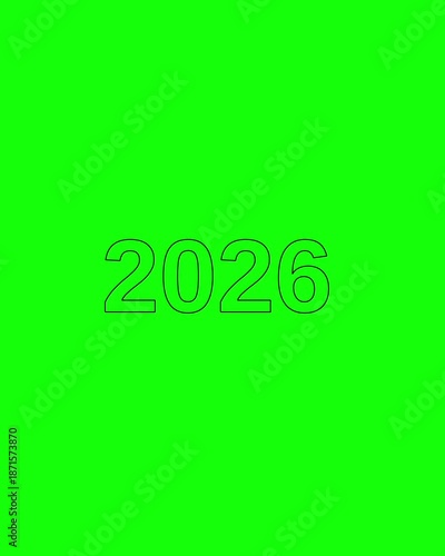 Animated 2026 text blinking randomly. Dynamic flicker year animation for video editing, countdowns, new year intros, and creative motion graphic projects.