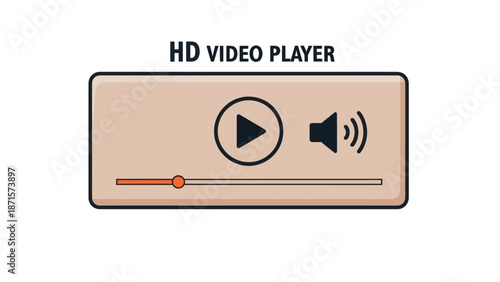 HD Video Player Interface Design Element.