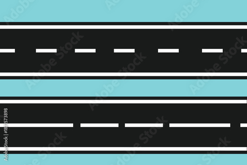 Flat road and street illustration representing transportation routes. Suitable for maps, navigation designs, traffic concepts, and urban infrastructure graphics.
