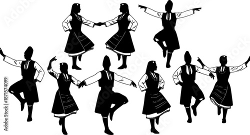 silhouette to waiters Vector