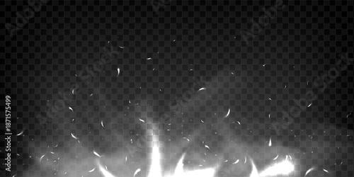 Fiery spark overlay with magic glowing embers and realistic smoke textures. These hot orange cinders and floating particles add a dangerous, flaming energy to blacksmith or grill themed designs.