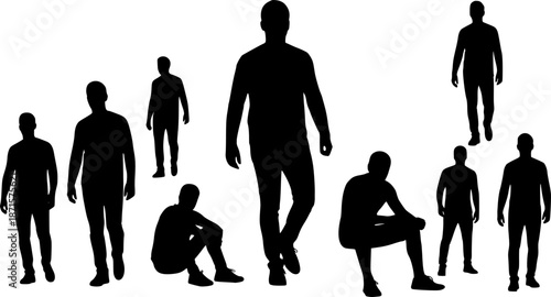 silhouettes of a men
