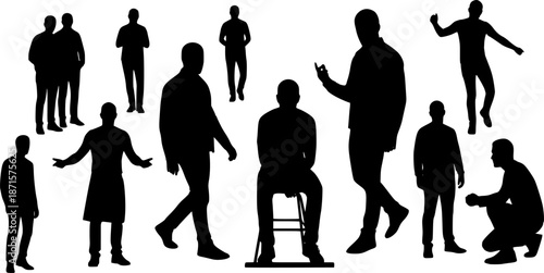 silhouettes of a men
