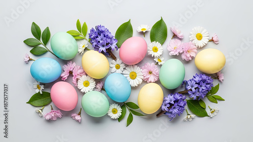 easter eggs in a basket